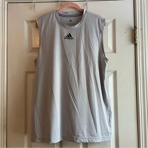 Adidas Climalite Large Gray Sleeveless Performance Gym Training Top